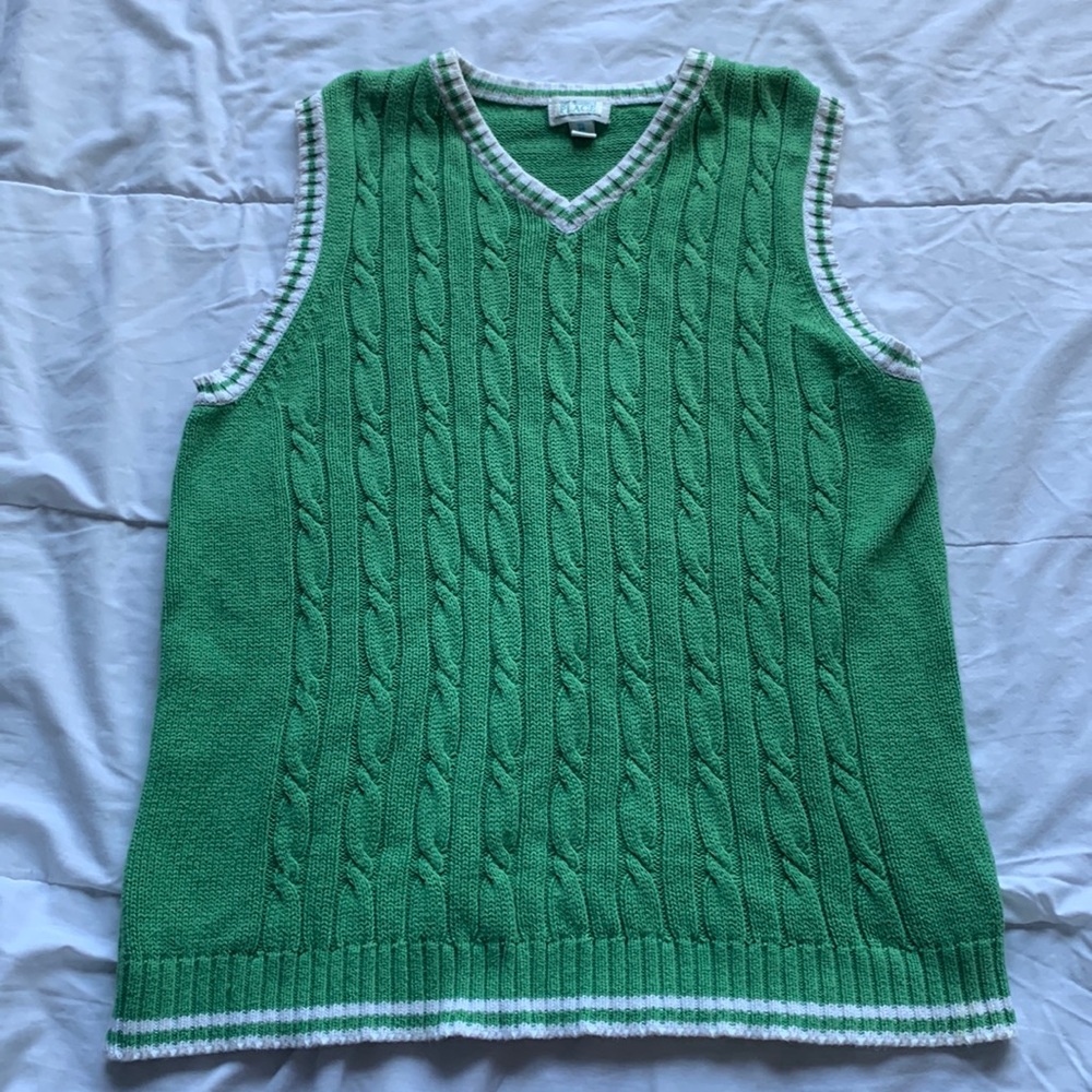 Green sweater vest